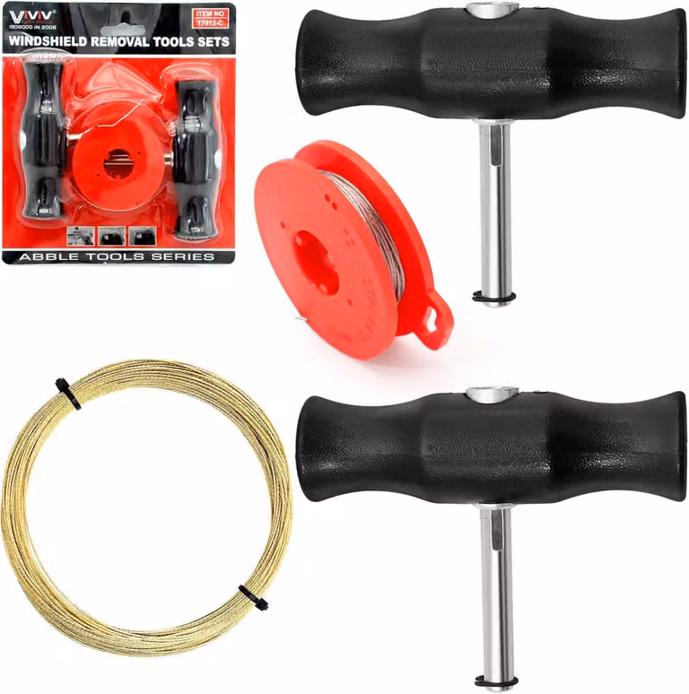 Kit di strumenti per la rimozione di dischi, composto da 2 impugnature, filo d'acciaio, universale, per riparazioni automobilistiche