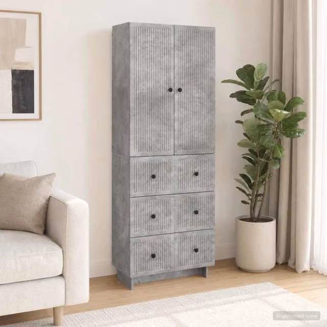 Set di armadi 2 pz Grigio Cemento Legno ingegnerizzato 3416379