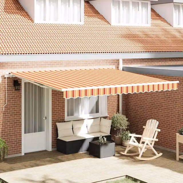 Tenda retrattile Giallo e Arancione 400 × 300 cm 3330527