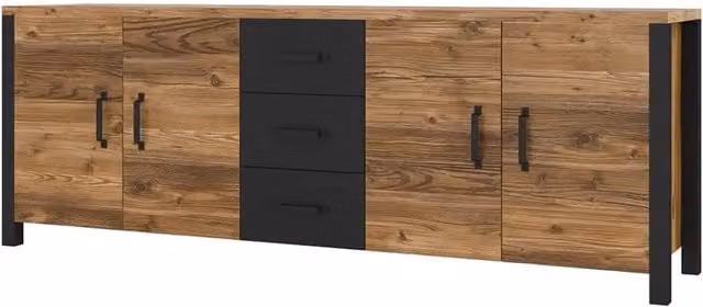 Buffet DARWIN – 220 cm in abete e nero opaco