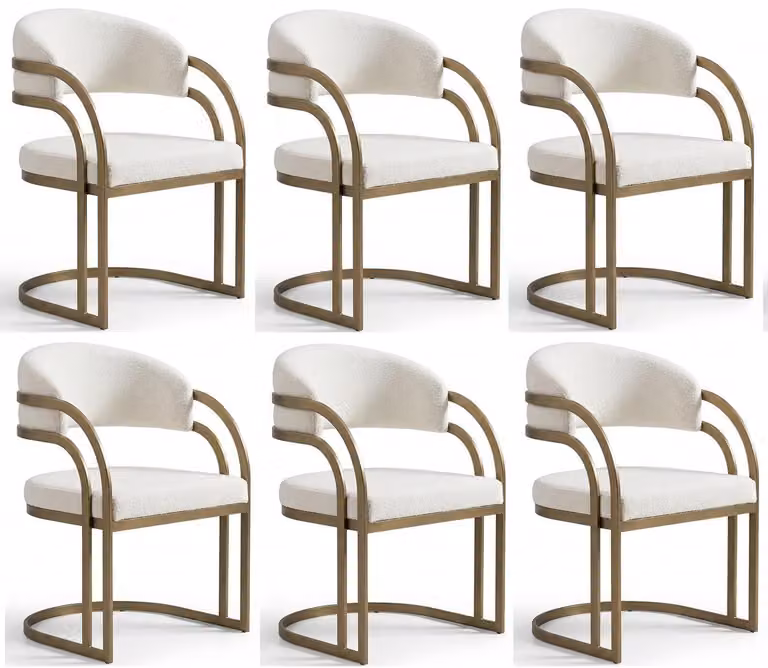 Set di sedie beige, 6 sedie, sedie da sala da pranzo, sedie per cucina e sala da pranzo