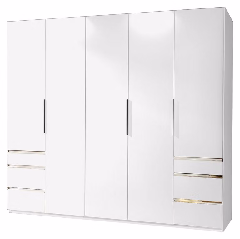 Armadio Level Armadio con ante battenti e cassetti Finitura a scelta bianco