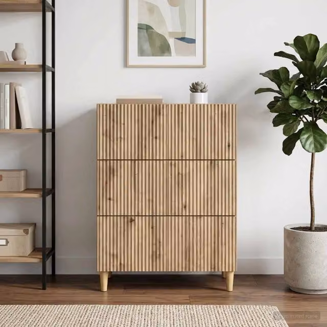Mobile con Cassetti Moderno vidaXL in Legno MDF Marrone L: 66 cm, P: 34,5 cm, H: 90 cm