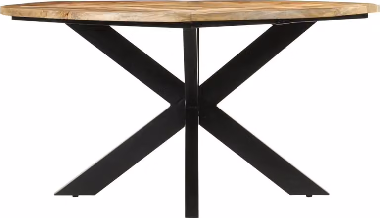 vidaXL Tavolo da pranzo Ø150x76 cm in legno massiccio di mango grezzo