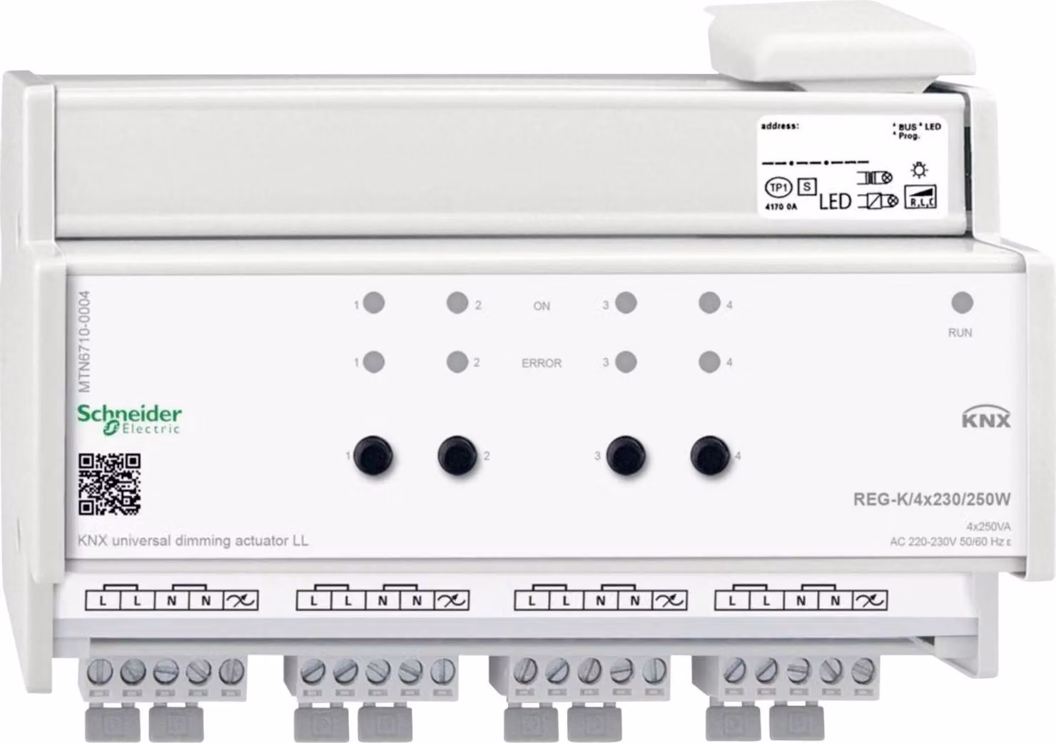 Attuatore dimmerabile universale KNX LL REG-K/4x230/250W - Sistema di dimmerazione del bus attuatore MTN67...