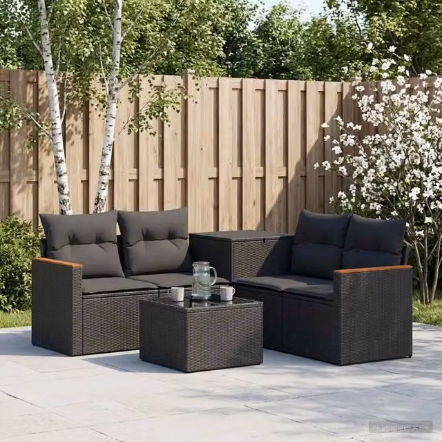 Set di divani 6 pz Nero 55 x 55 x 37 cm 3447604