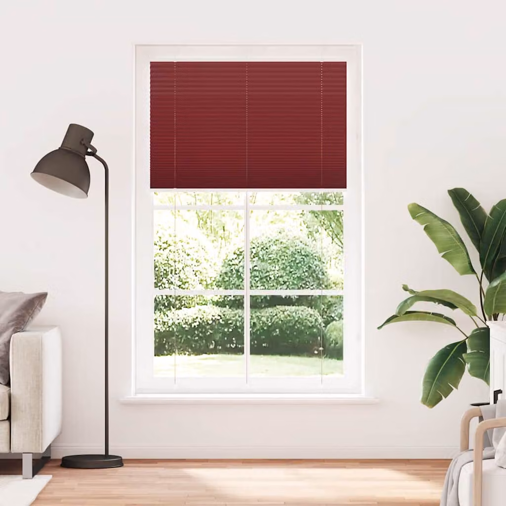 vidaXL Tenda Plissettata Rosso Bordeaux 120x200 cm Larghezza Tessuto