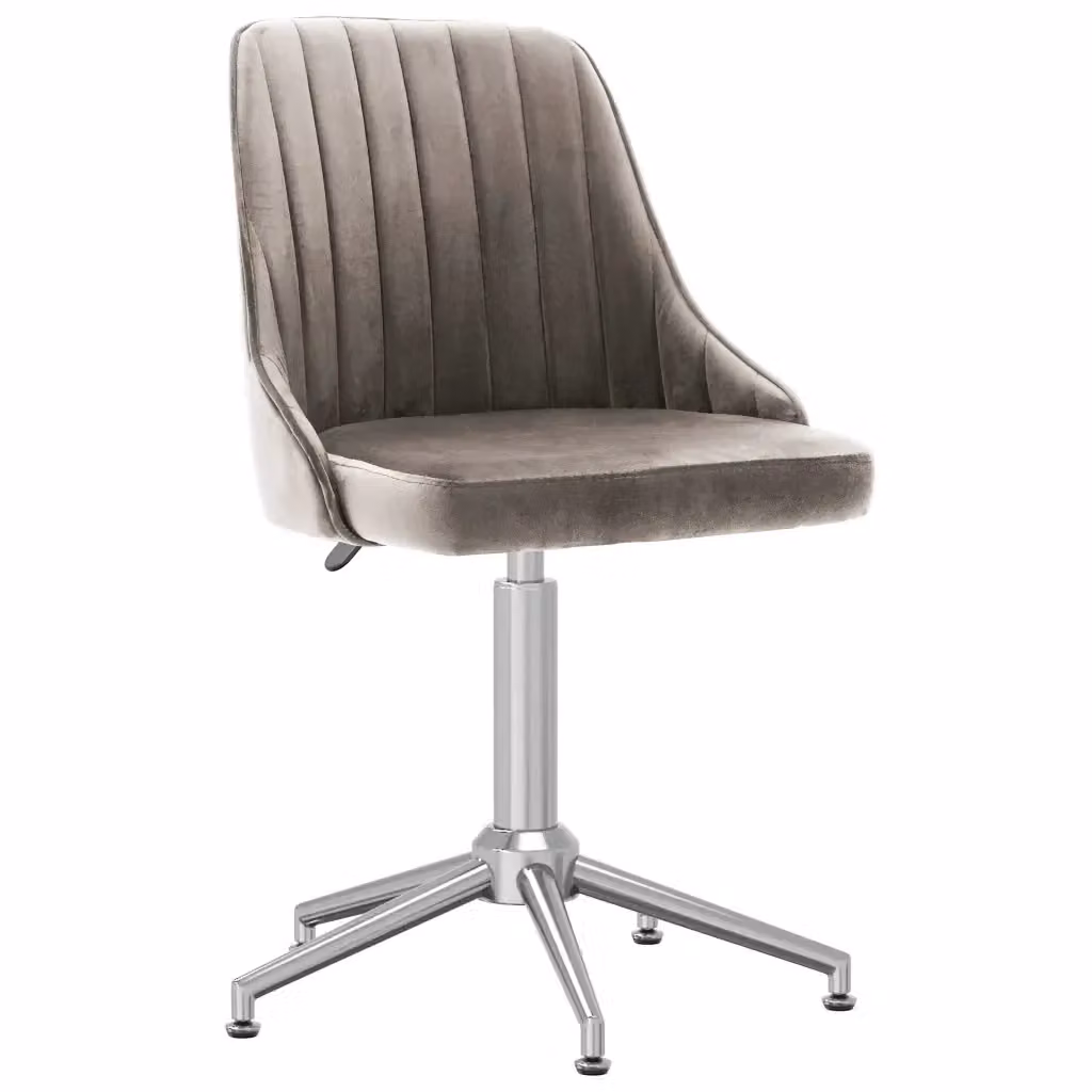 Set di 2 sedie da pranzo girevoli a 360 gradi VIDAXL in velluto grigio con struttura in metallo e MDF – 2