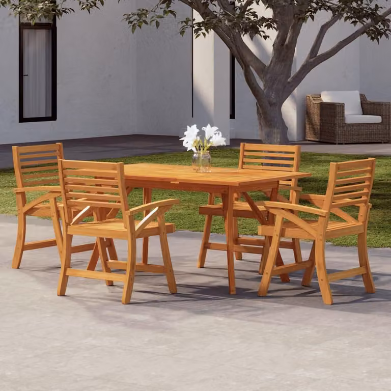 Maison Exclusive - Set da pranzo da giardino in legno massello di acacia, 5 pezzi
