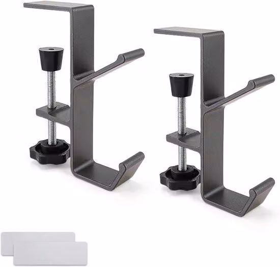 Supporti da tavolo regolabili in alluminio nero, 2 pezzi