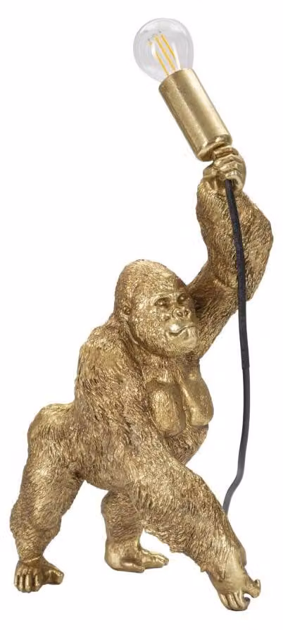 Lampada Gorilla 22,5x40x16 cm in Poliresina Oro