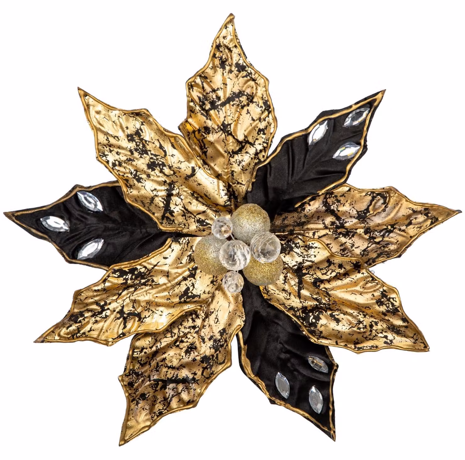 Omgoods - Set di 3 fiori artificiali - Stella di Natale artificiale nera per decorazioni natalizie