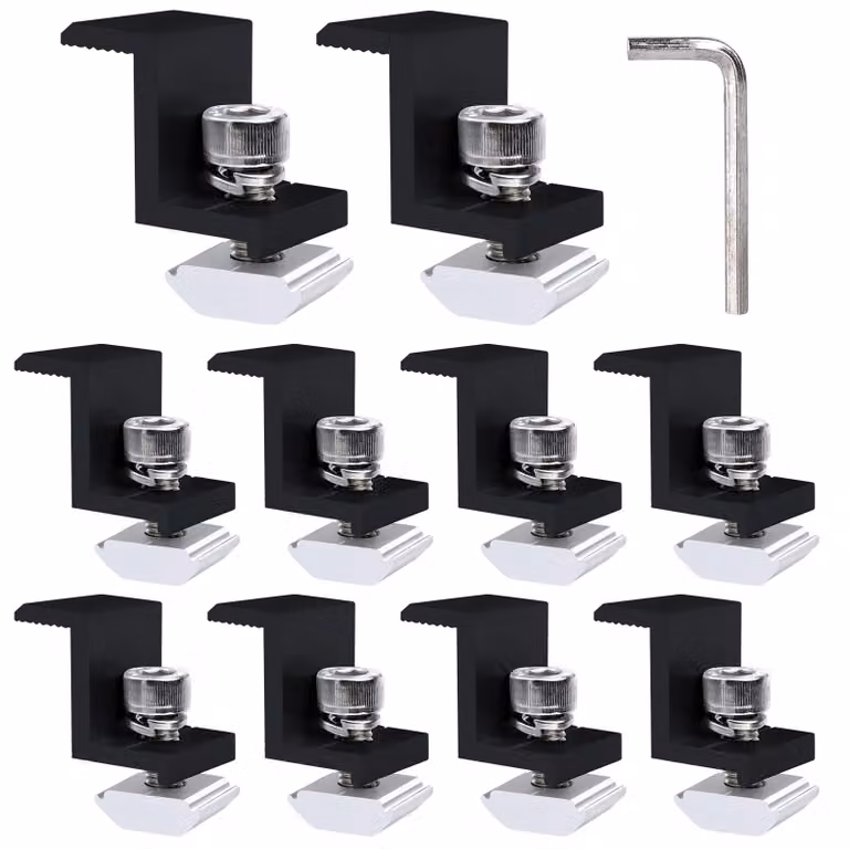Supporti terminali per pannelli solari, 30 mm, confezione da 10, colore nero