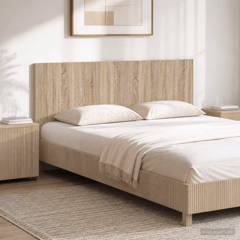 Testiera da muro vidaXL ARNHEM in legno ingegnerizzato Rovere Sonoma con ripiano integrato, marrone