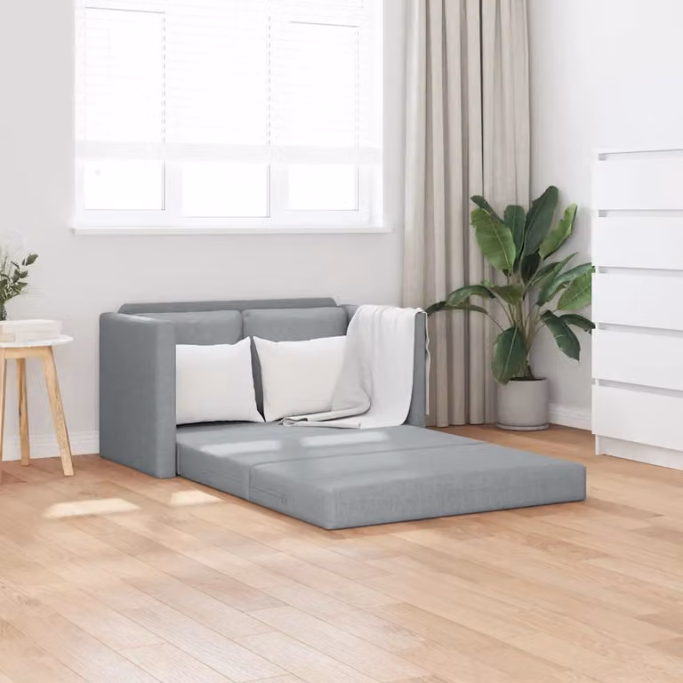 vidaXL Divano Letto 2 in 1 Grigio Chiaro L: 112 cm, P: 174 cm, H: 55 cm