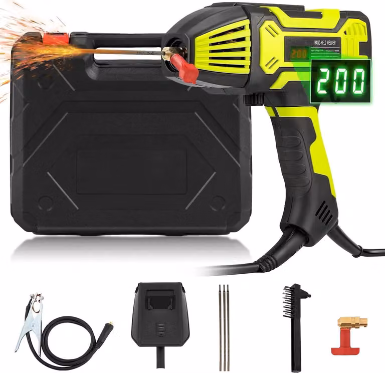 Saldatrice ad elettrodi da 4600 W - Saldatrice ad arco MMA manuale - Portatile - Display digitale - Controllo automatico intelligente - Verde