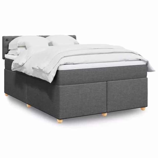 Giroletto a Molle con Materasso Grigio Scuro 160x200 cm Tessuto 3286739