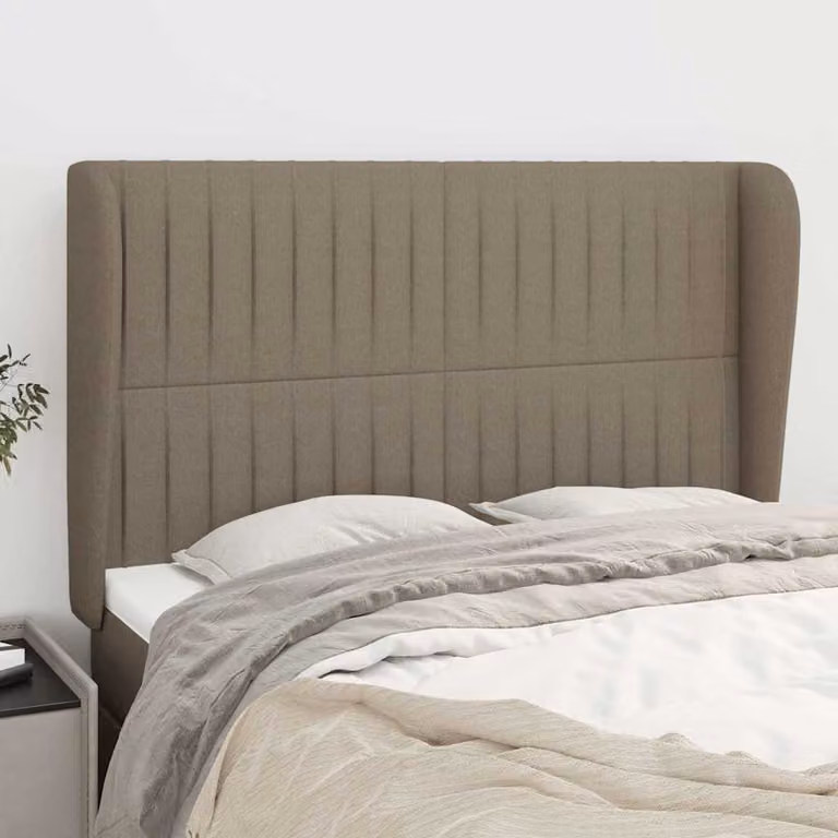 Testiera ad Orecchio vidaXL in Tessuto Beige e Grigio L: 147 cm, P: 23 cm, H: 118/128 cm