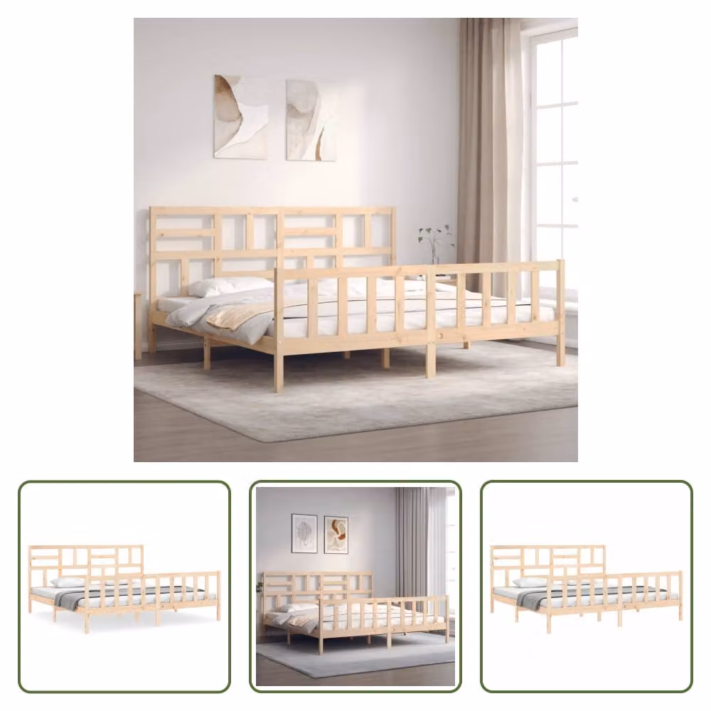 Letto in legno massiccio con testata The Living Store
