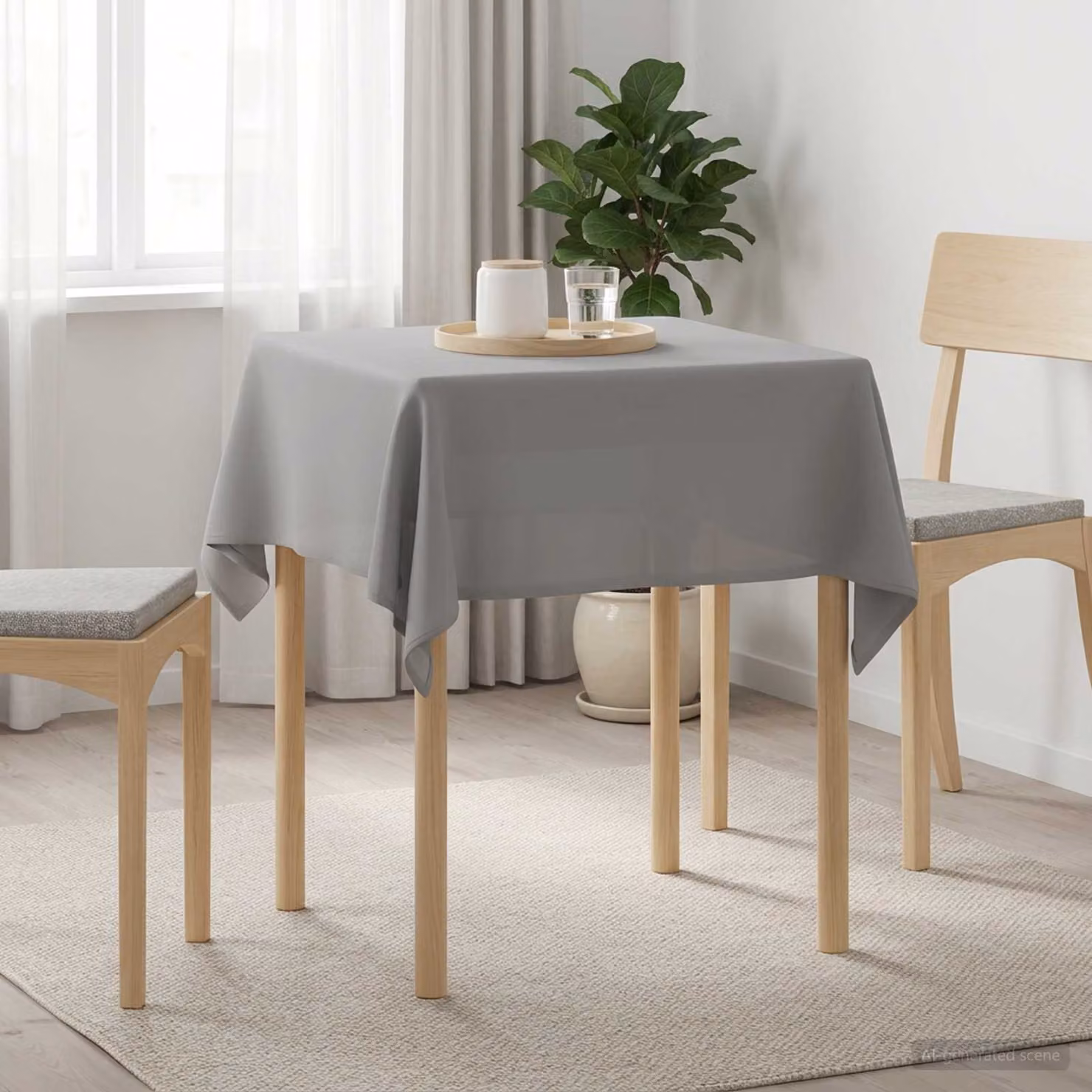 Set di 5 tovaglie quadrate vidaXL in poliestere idrorepellente e antimacchia, Grigio, 110 x 110 cm