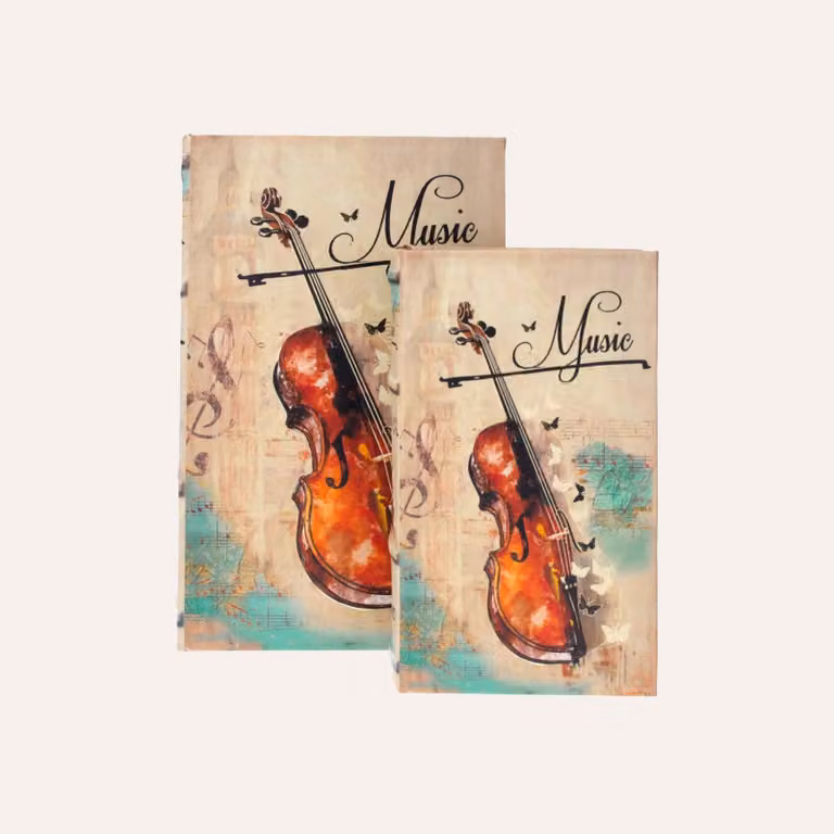 KEYHOMESTORE | Coppia di Scatole Libro "Violino"