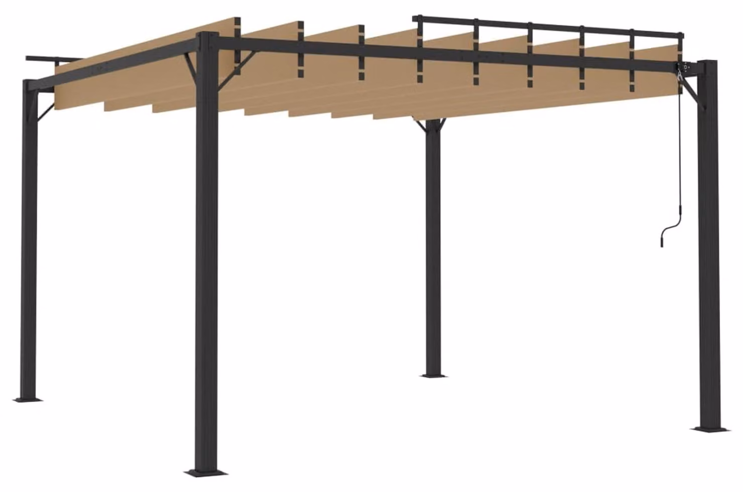 Pergola Lamellare - 3 x 3 metri - Struttura in alluminio - Colore tortora - Gazebo impermeabile - Adatta per giardino, terrazza e piscina