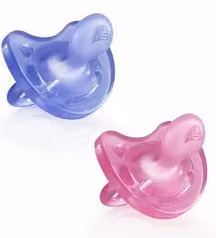 Set di 2 Gommotti Chicco Dual Soft in Silicone per Bimba, Colori Rosa, Viola e Blu