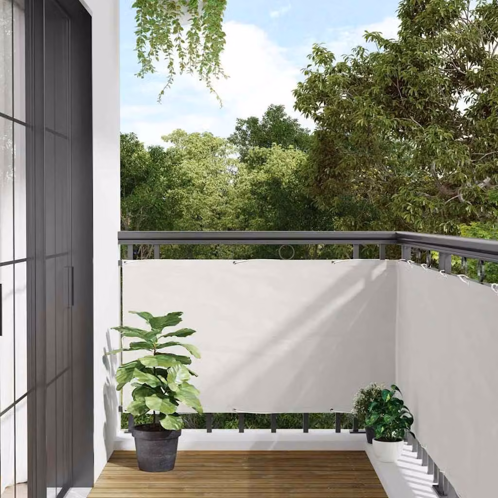 vidaXL Paravento da Balcone Bianco in PVC e Poliestere L: 600 cm, H: 120 cm