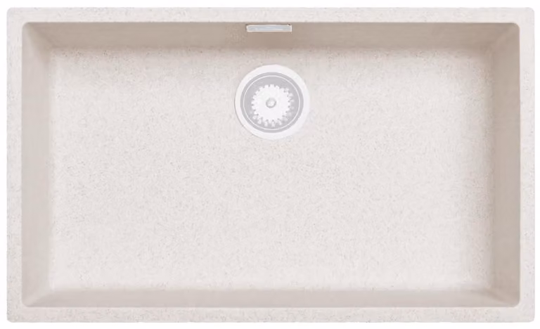 Lavello da cucina 70x40 cm, colore sand beige, da incasso, con piano di appoggio bianco "Plug Pure.Sink"