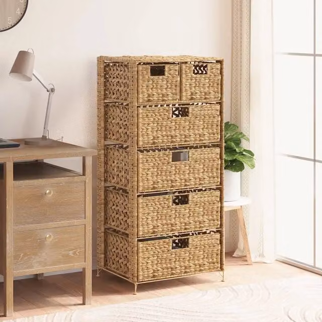Armadietto portaoggetti vidaXL con 6 cesti in stile rustico, colore marrone, L 47 cm x P 37 cm x H 100 cm
