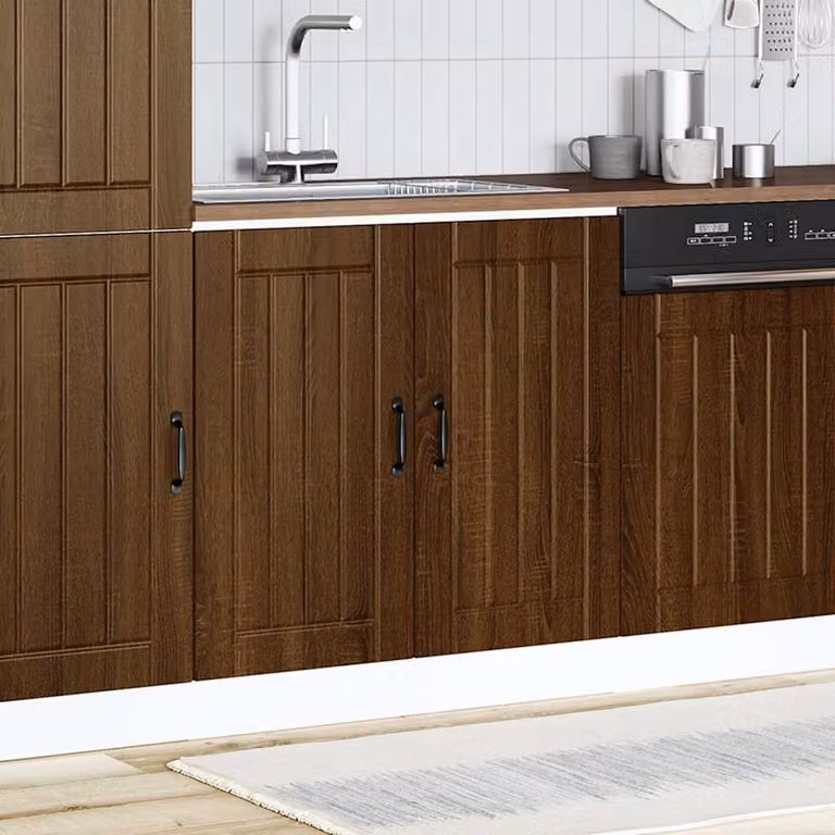 Mobile Base Lavello Lucca Rovere Marrone in Legno Multistrato