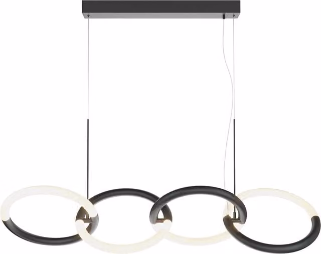 Lampada a sospensione LED Maytoni Node con 4 luci, design moderno, colore nero, L: 120 cm