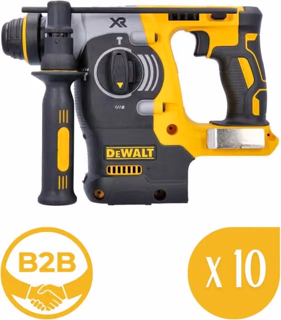 Pacco da 10 unità di Tassellatore DeWalt DCH273N solo corpo, bianco e giallo