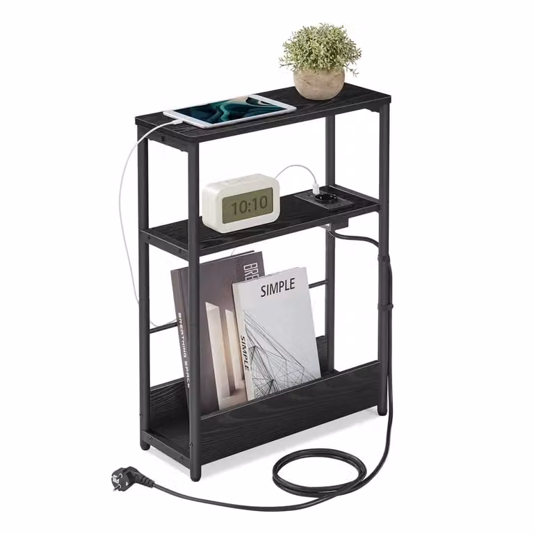 Tavolino con Multipresa, Nero