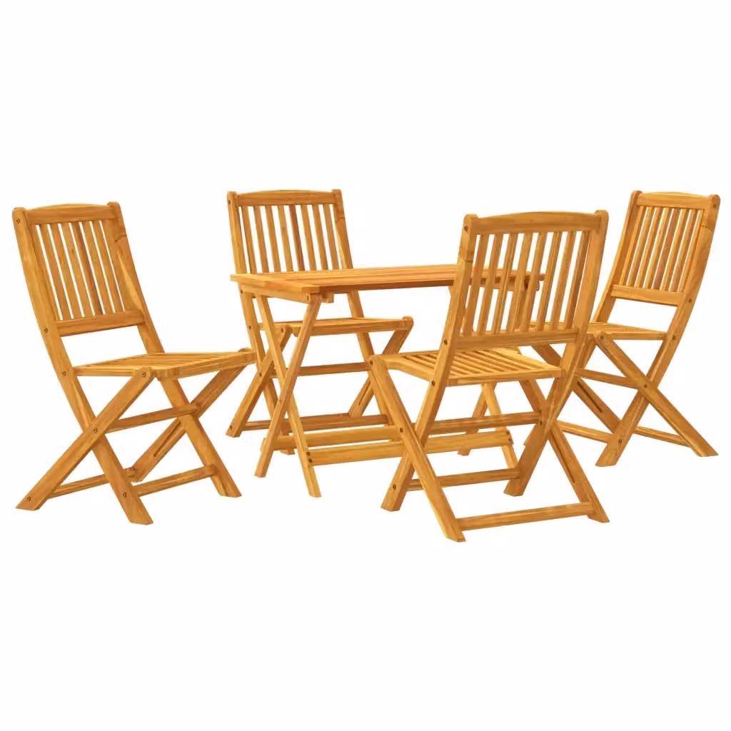 Set Pranzo da Giardino Pieghevole vidaXL in Legno di Acacia Marrone 5pz – 2