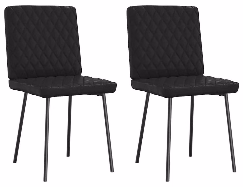 Set di 2 sedie da pranzo in ecopelle, dal design moderno