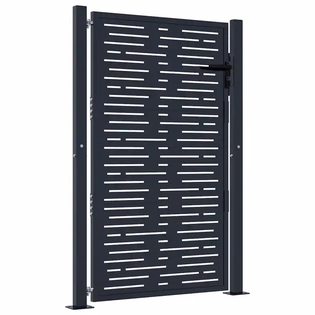 Cancello singolo da giardino vidaXL in acciaio zincato antracite L: 110 cm, H: 150 cm – 2