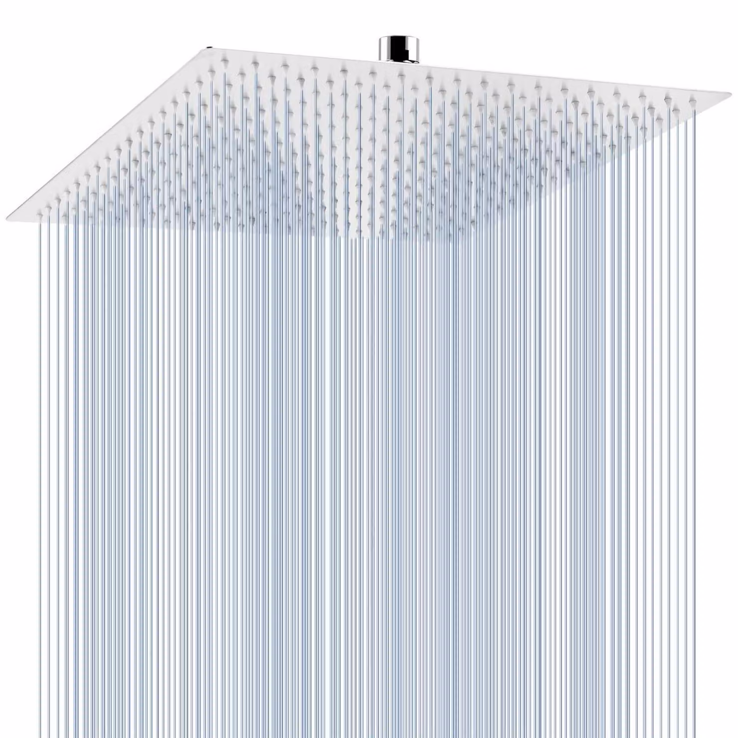 Doccia a pioggia quadrata da 40,5 cm, alta pressione, soffione in acciaio inossidabile 304, finitura cromata, montaggio a parete o a soffitto