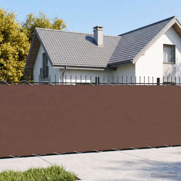Schermo di privacy per balcone vidaXL in poliestere marrone, L: 600 cm, H: 180 cm