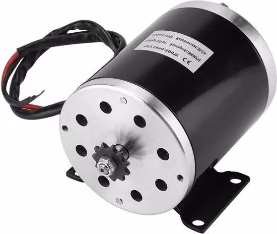 Motore elettrico mini 500W 24V con magnete permanente e riduttore elettrico - Alta velocità - Bassa emissione di rumore - Supporto - Generatore DIY - Scooter elettrica - Bicicletta elettrica - Gokart .