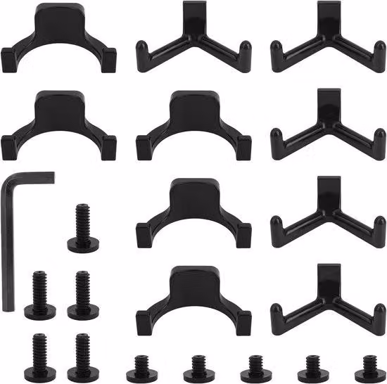 Set porta attrezzi con 21 ganci, nero, a forma di Y/U