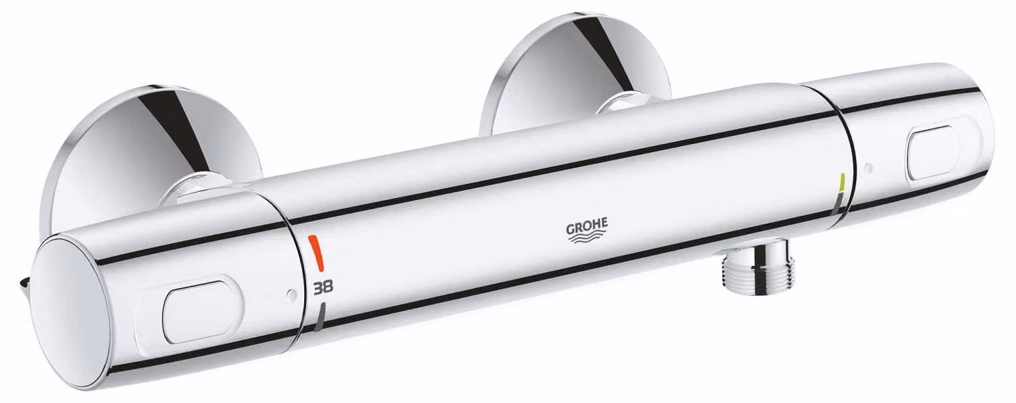 Termostato per doccia da montare a parete, tecnologia Cool Touch, sistema TurboStat, sicurezza a 38 °C, finitura cromata