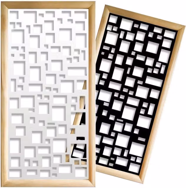 Moduli Decorativi Signorbit in Legno e PVC, Colore Nero e Bianco, L: 73 cm, H: 148 cm