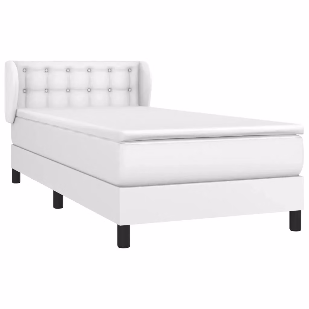 Letto a molle con materasso bianco in similpelle vidaXL L/P: 90 x 200 cm – 2
