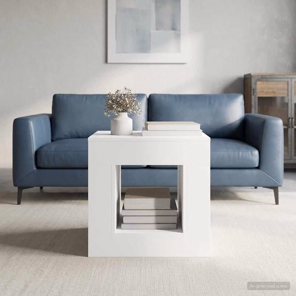 Maison Exclusive - Tavolino bianco, dimensioni 51,5 x 50 x 50 cm, realizzato in materiale composito di legno