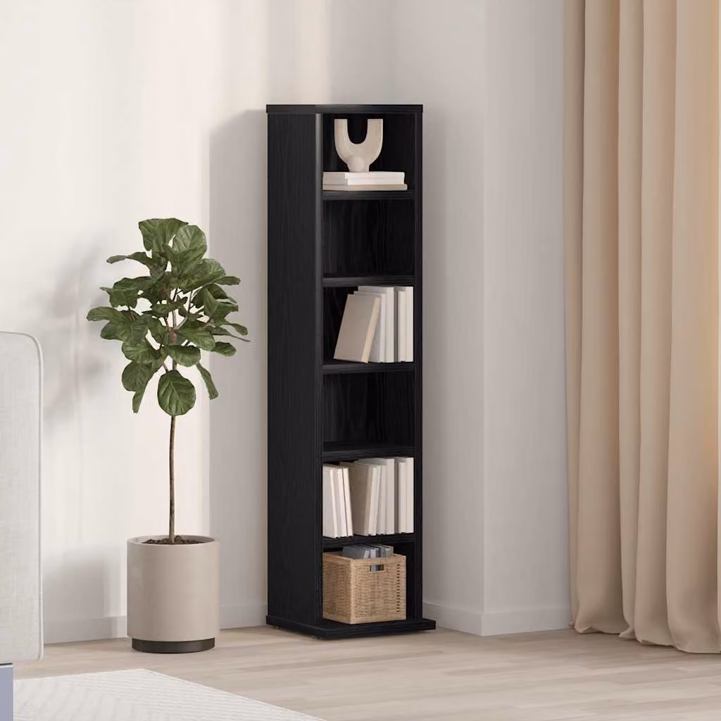 vidaXL Mobile Porta CD Nero in Legno MDF L/P/H: 21 x 20 x 88 cm