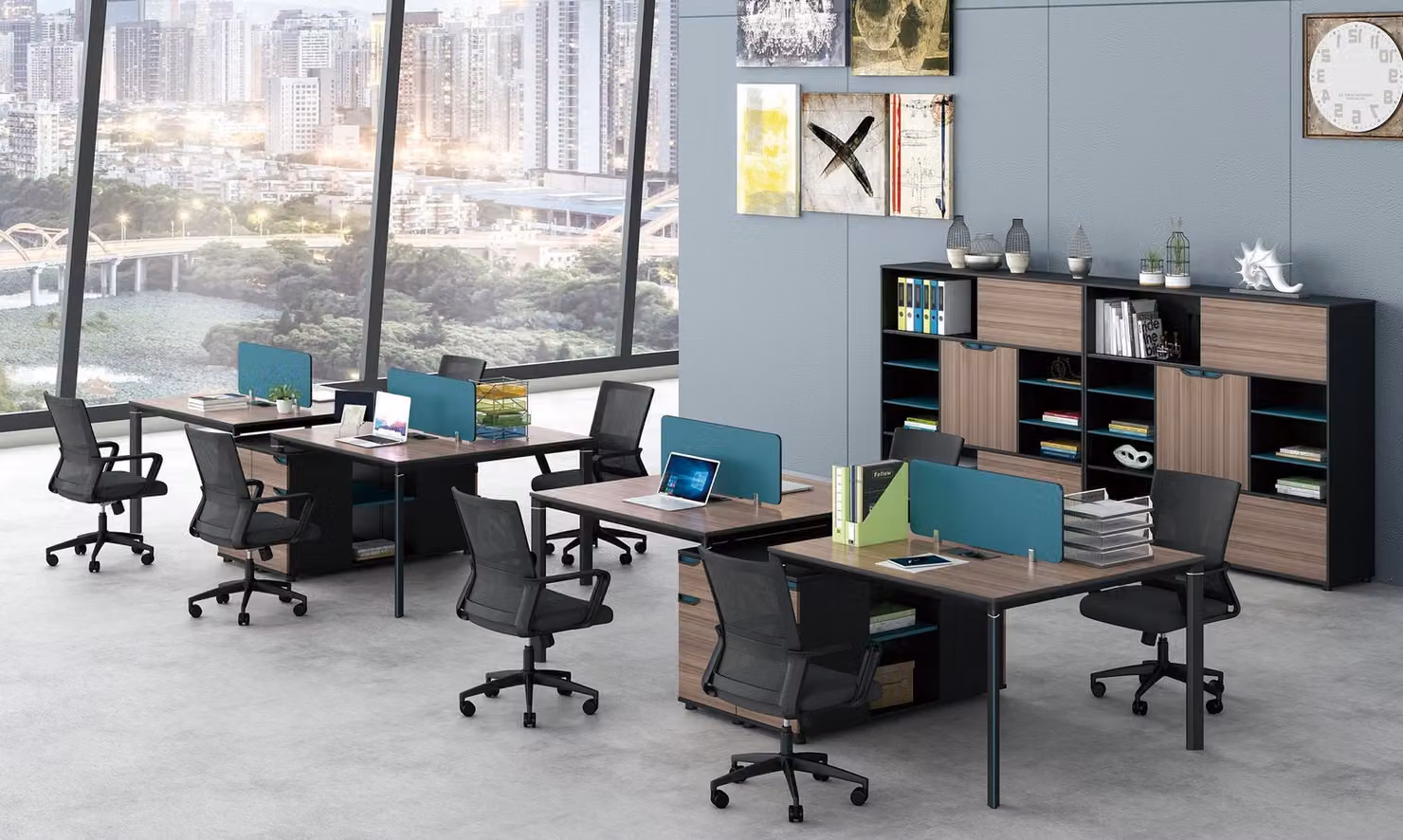 Büro Möbel Einrichtung Ausstattung Tisch 2 Arbeitsplätze Schreibtisch Callcenter