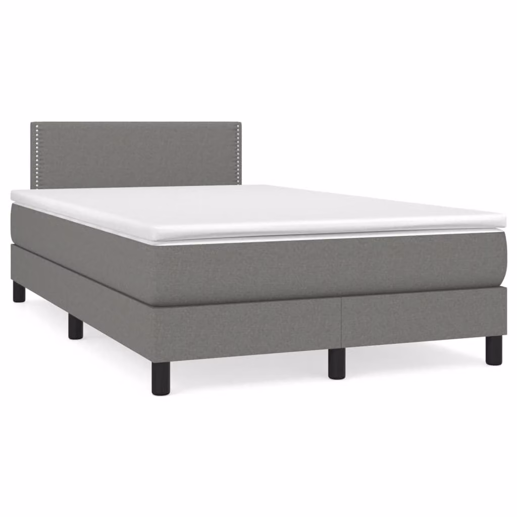 Letto Ibrido vidaXL con Materasso e Illuminazione LED, Struttura in Legno di Pino e Tessuto, Grigio e Bianco, L/P/H: 120 x 200 x 88 cm