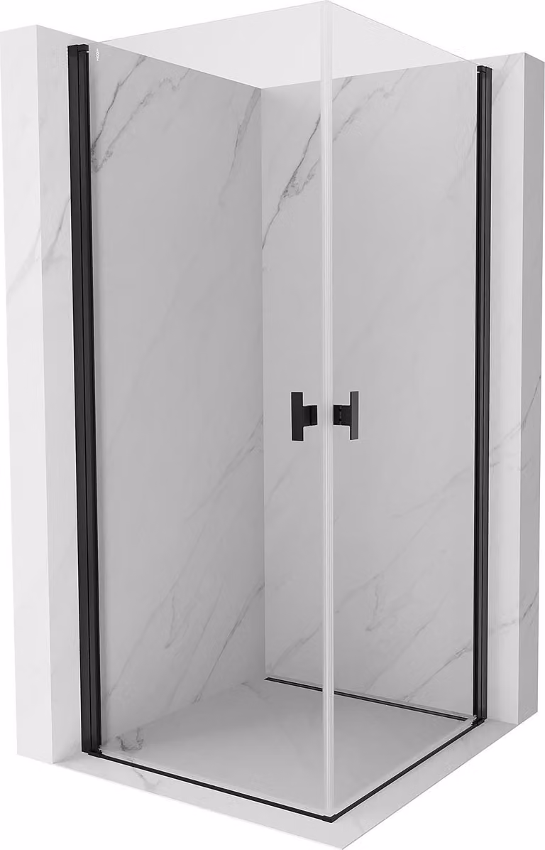 Mexen Mist-B Duo cabina doccia a battente 95 x 95 cm, trasparente, nero - 8A2-095-095-70-00