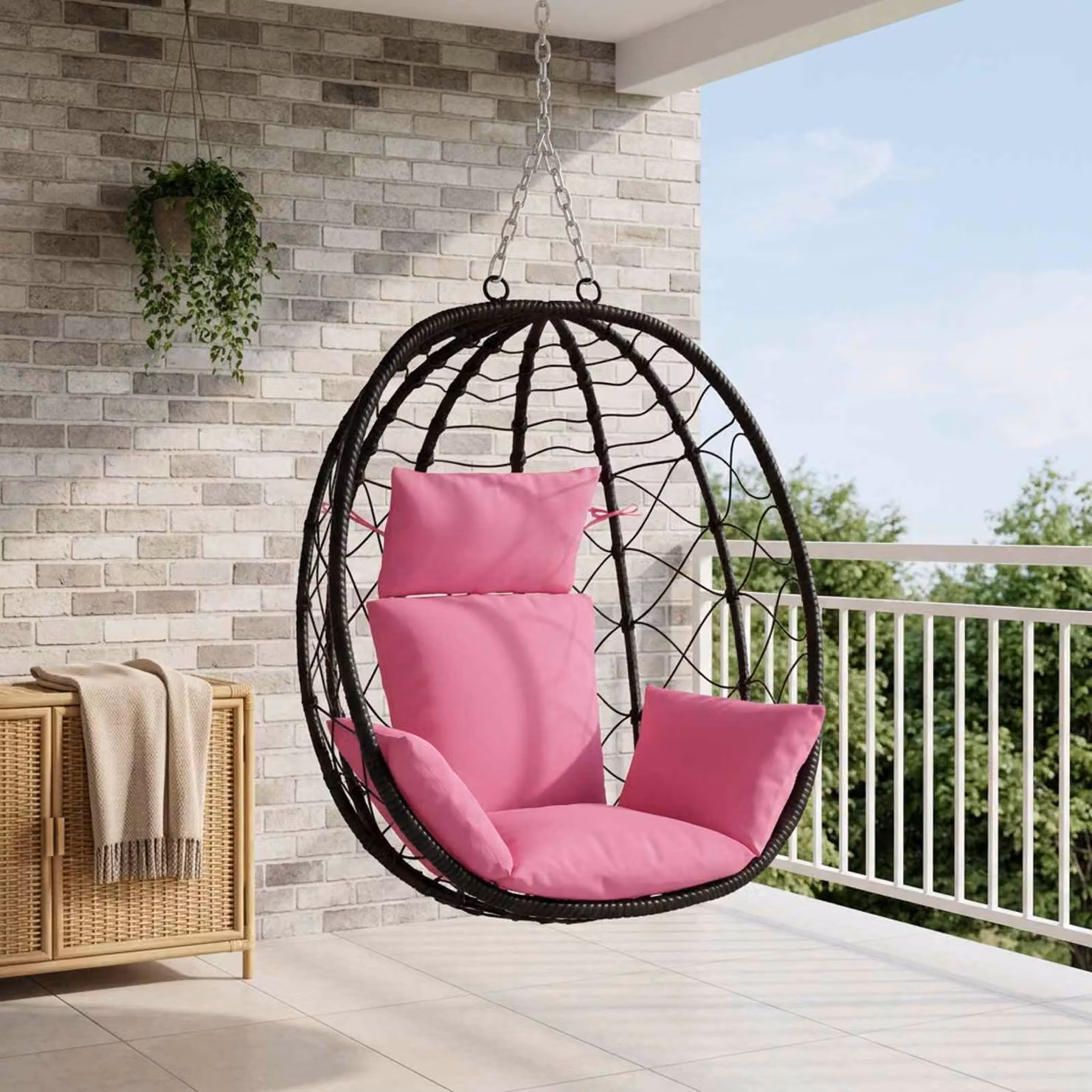 Cuscino Adirondack vidaXL PUTTEN in poliestere rosa, L 145 x P 60 x H 10 cm